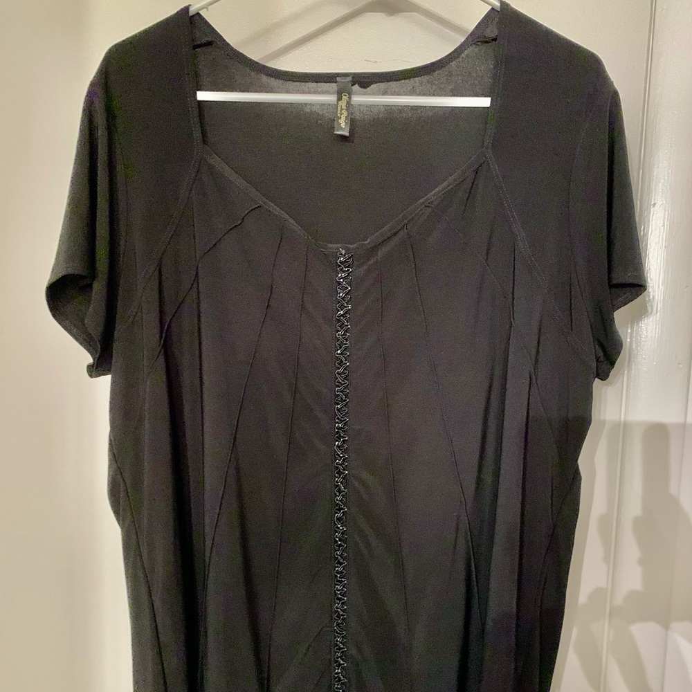 Black short sleeve blouse XL
